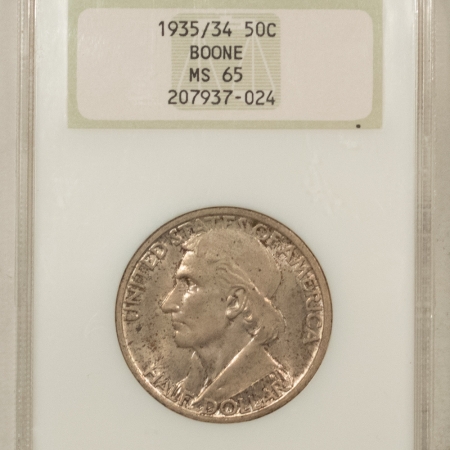 U.S. Certified Coins 1935/34 BOONE COMMEMORATIVE HALF DOLLAR – NGC MS-65, OLD FATTY! PQ!
