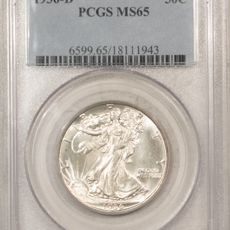 U.S. Certified Coins 1936-D WALKING LIBERTY HALF DOLLAR – PCGS MS-65, BLAST WHITE GEM!