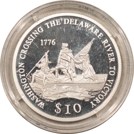 World Certified Coins 2000 $10 LIBERIA .999 (.273 ASW) WASHINGTON CROSSING DELAWARE KM-500 – GEM PROOF