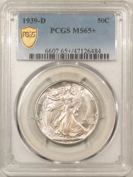 U.S. Certified Coins 1939-D WALKING LIBERTY HALF DOLLAR – PCGS MS-65+, FRESH GEM, PREMIUM QUALITY!