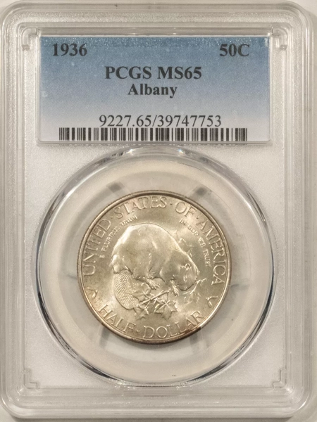 Silver 1936 ALBANY COMMEMORATIVE HALF DOLLAR – PCGS MS-65, FRESH WHITE GEM!