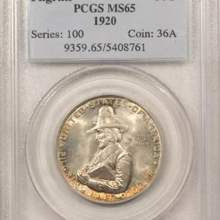 U.S. Certified Coins 1920 PILGRIM COMMEMORATIVE HALF DOLLAR-PCGS MS-65, 66 QUALITY! PREMIUM QUALITY!