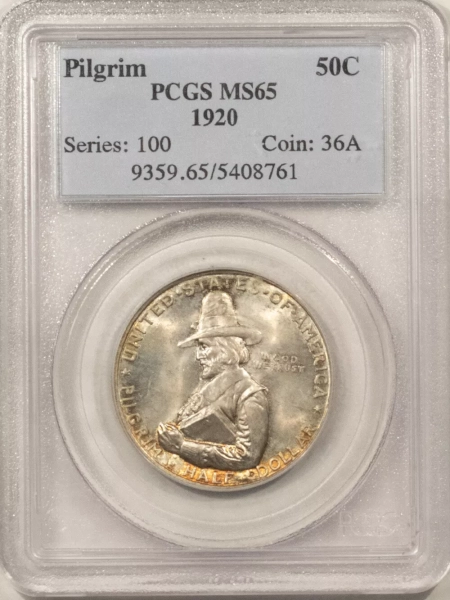 Silver 1920 PILGRIM COMMEMORATIVE HALF DOLLAR-PCGS MS-65, 66 QUALITY! PREMIUM QUALITY!