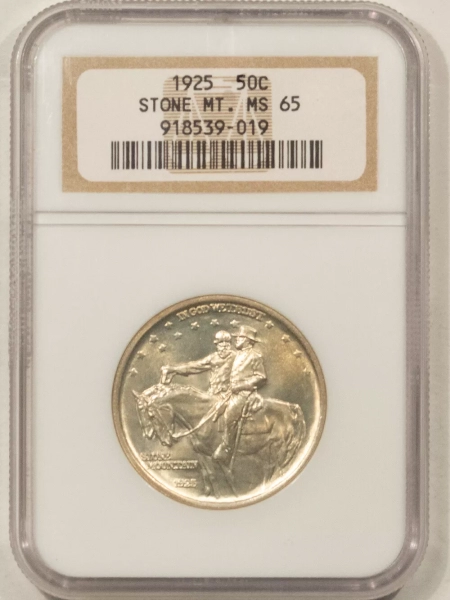 Silver 1925 STONE MOUNTAIN COMMEMORATIVE HALF DOLLAR – NGC MS-65, FRESH FLASHY GEM!