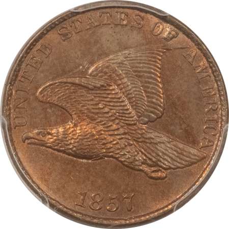 Flying Eagle 1857 FLYING EAGLE CENT – PCGS MS-63, CHOICE & VERY PRETTY!