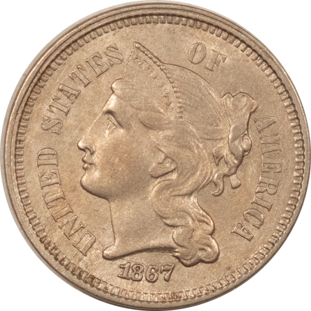 Three Cent Nickels 1867 THREE CENT NICKEL – UNCIRCULATED!