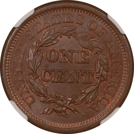 Braided Hair Large Cents 1850 BRAIDED HAIR LARGE CENT – NGC MS-66 BN, AWESOME! CAC APPROVED!