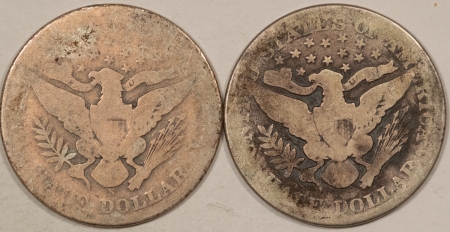 Barber Halves 1902, 1902-S BARBER HALF DOLLARS, LOT/2 – LOW GRADE EXAMPLES, 1902 IS STAINED!