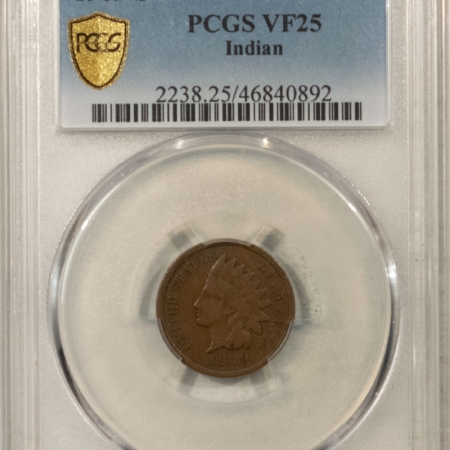 New Store Items 1909-S INDIAN CENT – PCGS VF-25, KEY-DATE!