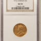 Gold 1922 $1 GRANT GOLD COMMEMORATIVE NO STAR – PCGS MS-64, ORIGINAL & ATTRACTIVE!