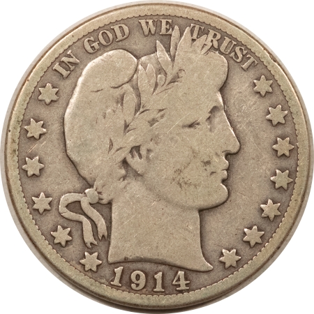 New Store Items 1914-S BARBER HALF DOLLAR – PLEASING CIRCULATED EXAMPLE!