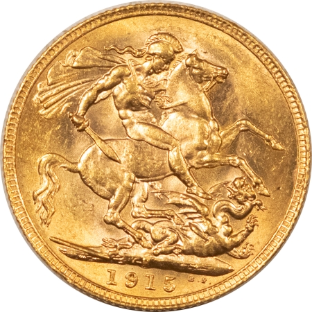 Bullion 1915-S AUSTRALIA GOLD SOVEREIGN SYDNEY MINT, KM-29 – NICE BU! SCARCE!