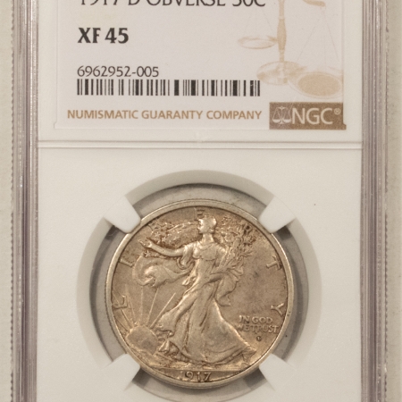 U.S. Certified Coins 1917-D OBVERSE WALKING LIBERTY HALF DOLLAR – NGC XF-45