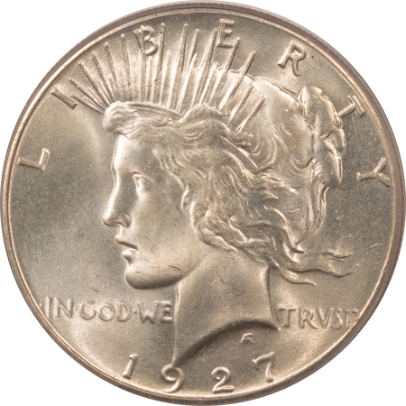New Certified Coins 1927 $1 PEACE DOLLAR – PCGS MS-65, FRESH WHITE GEM! TOUGH!