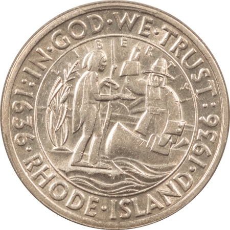 New Certified Coins 1936 RHODE ISLAND COMMEMORATIVE HALF DOLLAR – PCGS AU-58, WHITE!
