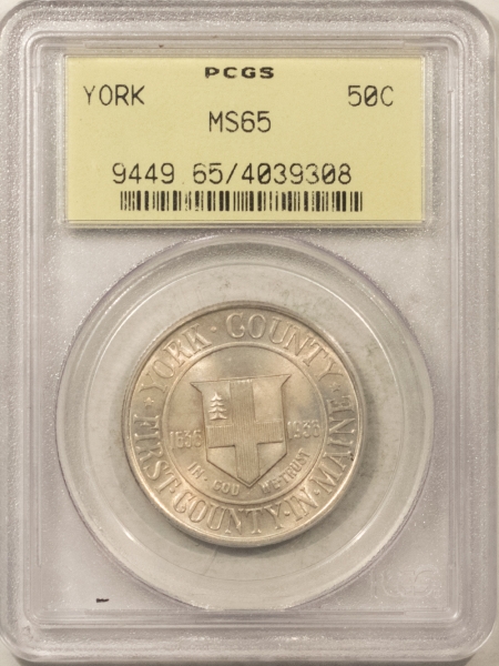 New Certified Coins 1936 YORK COMMEMORATIVE HALF DOLLAR – PCGS MS-65, OLD GREEN HOLDER & PQ!