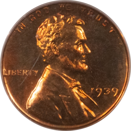 Lincoln Cents (Wheat) 1939 PROOF LINCOLN CENT – PCGS PR-65 RD, 2 PIECE RATTLER & PREMIUM QUALITY!