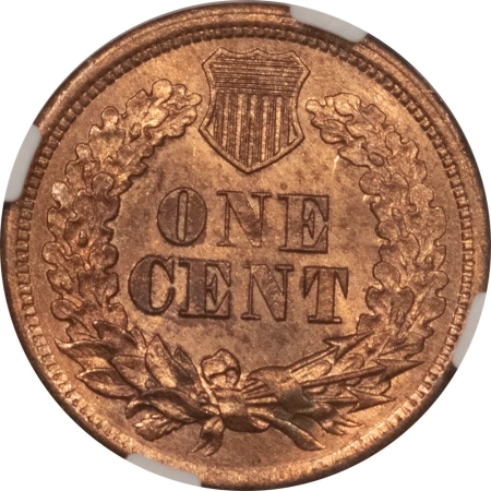 Indian 1864 BRONZE INDIAN CENT – NGC MS-63 BN, LOOKS RED-BROWN! PREMIUM QUALITY!