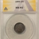 Barber Dimes 1897-S BARBER DIME – PCGS VF-30, PERFECT ORIGINAL!