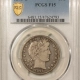 Barber Halves 1901-S BARBER HALF DOLLAR – PCGS F-15, LOOKS VERY FINE!