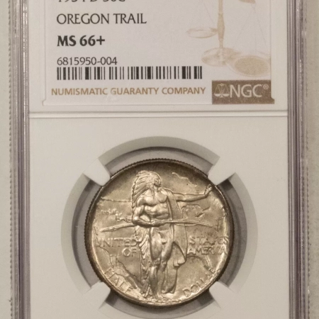 Silver 1934-D OREGON TRAIL COMMEMORATIVE HALF DOLLAR – NGC MS-66+, SUPERB GEM, FRESH!