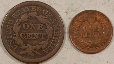 New Store Items 1848 LARGE CENT, 1903 INDIAN CENT, LOT/2 – CIRCULATED