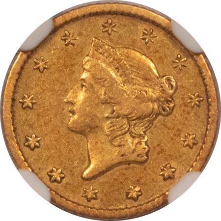 $1 1850-O $1 GOLD DOLLAR – NGC AU-53, REALLY TOUGH DATE, NICE COLOR!