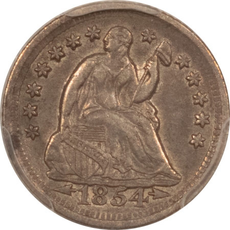 Liberty Seated Half Dimes 1854-O SEATED LIBERTY HALF DIME, ARROWS – PCGS XF-45, LOOKS AU, TOUGH!