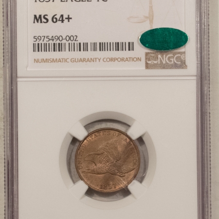 CAC Approved Coins 1857 FLYING EAGLE CENT – NGC MS-64+ FRESH, PREMIUM QUALITY! CAC APPROVED!