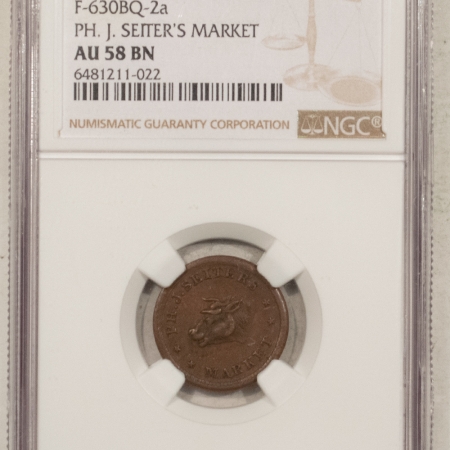 New Store Items (1861-65) NY NEW YORK, F-630BQ-2a, PH J SEITERS MARKET NGC AU-58 BN POP 5 AT NGC