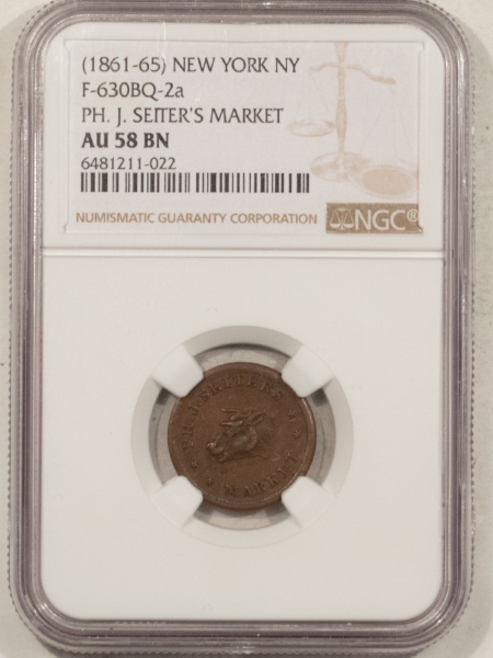 Civil War & Hard Times (1861-65) NY NEW YORK, F-630BQ-2a, PH J SEITERS MARKET NGC AU-58 BN POP 5 AT NGC