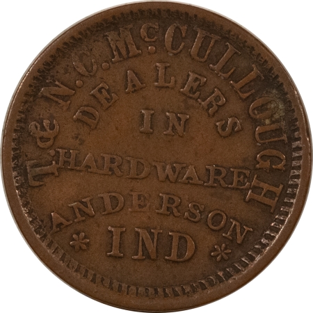 Civil War & Hard Times 1863 CIVIL WAR STORE CARD T&NC MCCULLOUGH HARDWARE ANDERSON IN, F20B-1a R5 TOUGH