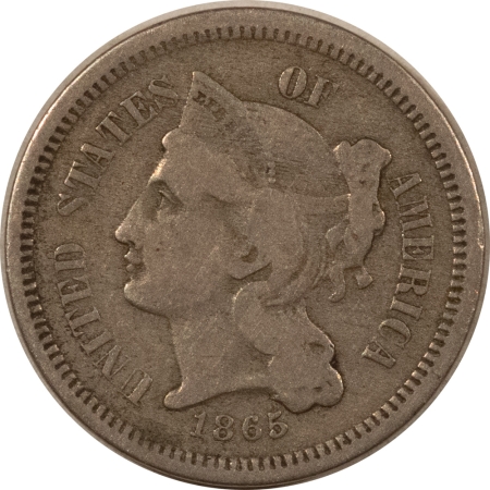 New Store Items 1865 THREE CENT NICKEL – PLEASING CIRCULATED EXAMPLE!