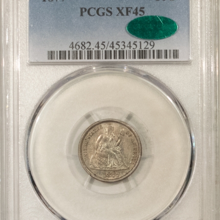 CAC Approved Coins 1877 LIBERTY SEATED DIME – PCGS XF-45, CAC APPROVED!