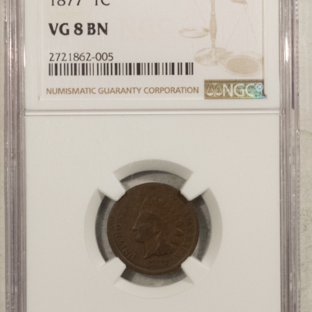 Indian 1877 INDIAN CENT – NGC VG-8 BN, CHOCOLATE BROWN & NICE!