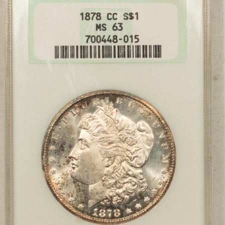 Morgan Dollars 1878-CC $1 MORGAN DOLLAR NGC MS-63 FATTIE, CHOICE, PREMIUM QUALITY, CARSON CITY!