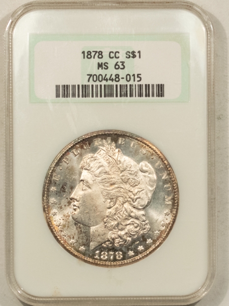 Morgan Dollars 1878-CC $1 MORGAN DOLLAR NGC MS-63 FATTIE, CHOICE, PREMIUM QUALITY, CARSON CITY!