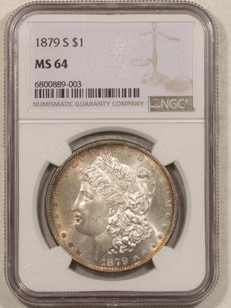 Morgan Dollars 1879-S $1 MORGAN DOLLAR – NGC MS-64, PRETTY & SEMI PROOFLIKE!