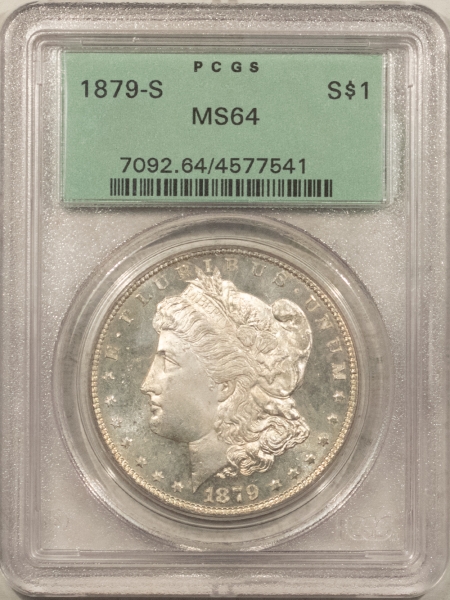 Morgan Dollars 1879-S $1 MORGAN DOLLAR – NGC MS-64, OLD GREEN HOLDER, FLASHY & PREMIUM QUALITY!