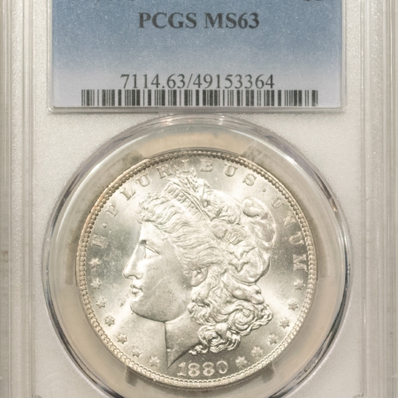 Morgan Dollars 1880-O $1 MORGAN DOLLAR – PCGS MS-63, BLAST WHITE & WELL-STRUCK
