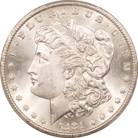 Morgan Dollars 1881-CC MORGAN DOLLAR – PCGS MS-64, BLAST WHITE & PREMIUM QUALITY! CARSON CITY!