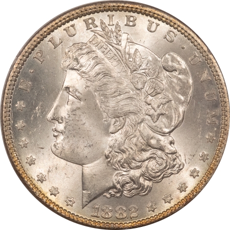 Morgan Dollars 1882 $1 MORGAN DOLLAR – PCGS MS-63, RATTLER! PREMIUM QUALITY+!