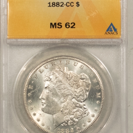 Morgan Dollars 1882-CC $1 MORGAN DOLLAR – ANACS MS-62, FLASHY! CARSON CITY!