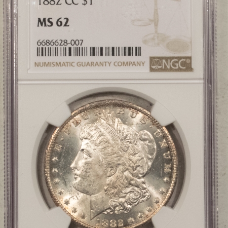 Morgan Dollars 1882-CC $1 MORGAN DOLLAR – NGC MS-62, FROSTY! CARSON CITY!