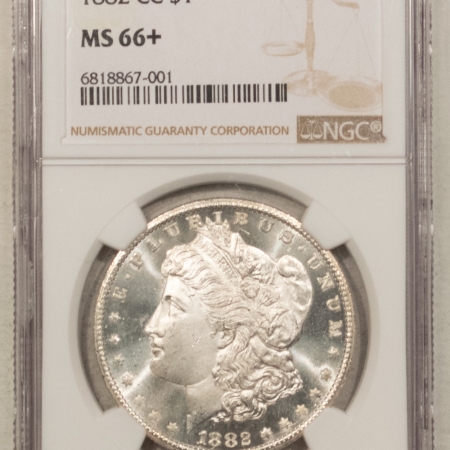 Morgan Dollars 1882-CC $1 MORGAN DOLLAR – NGC MS-66+ PQ! PRISTINE WHITE HEADLIGHT! CARSON CITY!