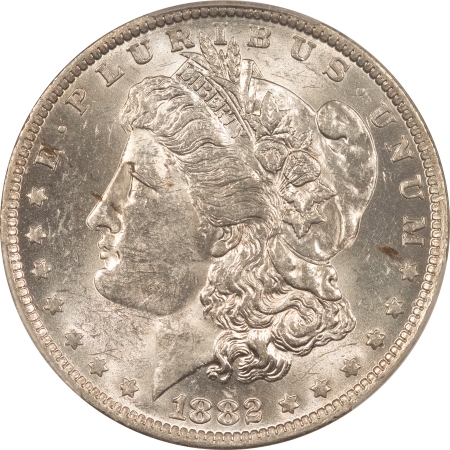 Morgan Dollars 1882-O/S $1 MORGAN DOLLAR, STRONG – PCGS MS-60, WHITE & FLASHY!