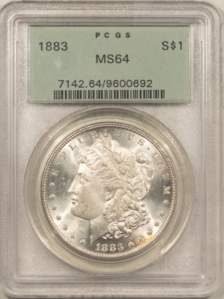 Morgan Dollars 1883 $1 MORGAN DOLLAR – PCGS MS-64, OLD GREEN HOLDER! PREMIUM QUALITY+!