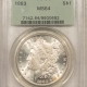 Morgan Dollars 1883-CC $1 MORGAN DOLLAR – NGC MS-63, BLAST WHITE! CARSON CITY!