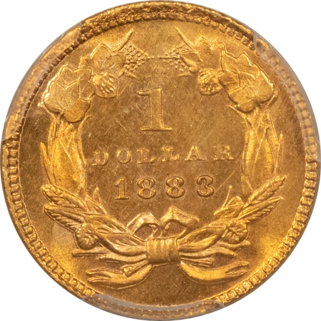 $1 1883 $1 GOLD DOLLAR – PCGS MS-64, LOW MINTAGE DATE, FLASHY & PQ!