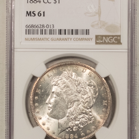 Morgan Dollars 1884-CC $1 MORGAN DOLLAR – NGC MS-61, FLASHY! CARSON CITY!